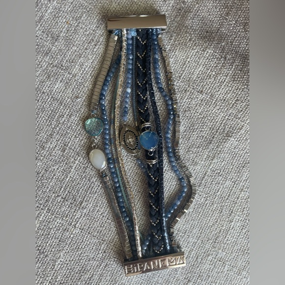 Hipanema Blue Stone Beaded Stack Magnetic Clasp Bracelet - Picture 6 of 8